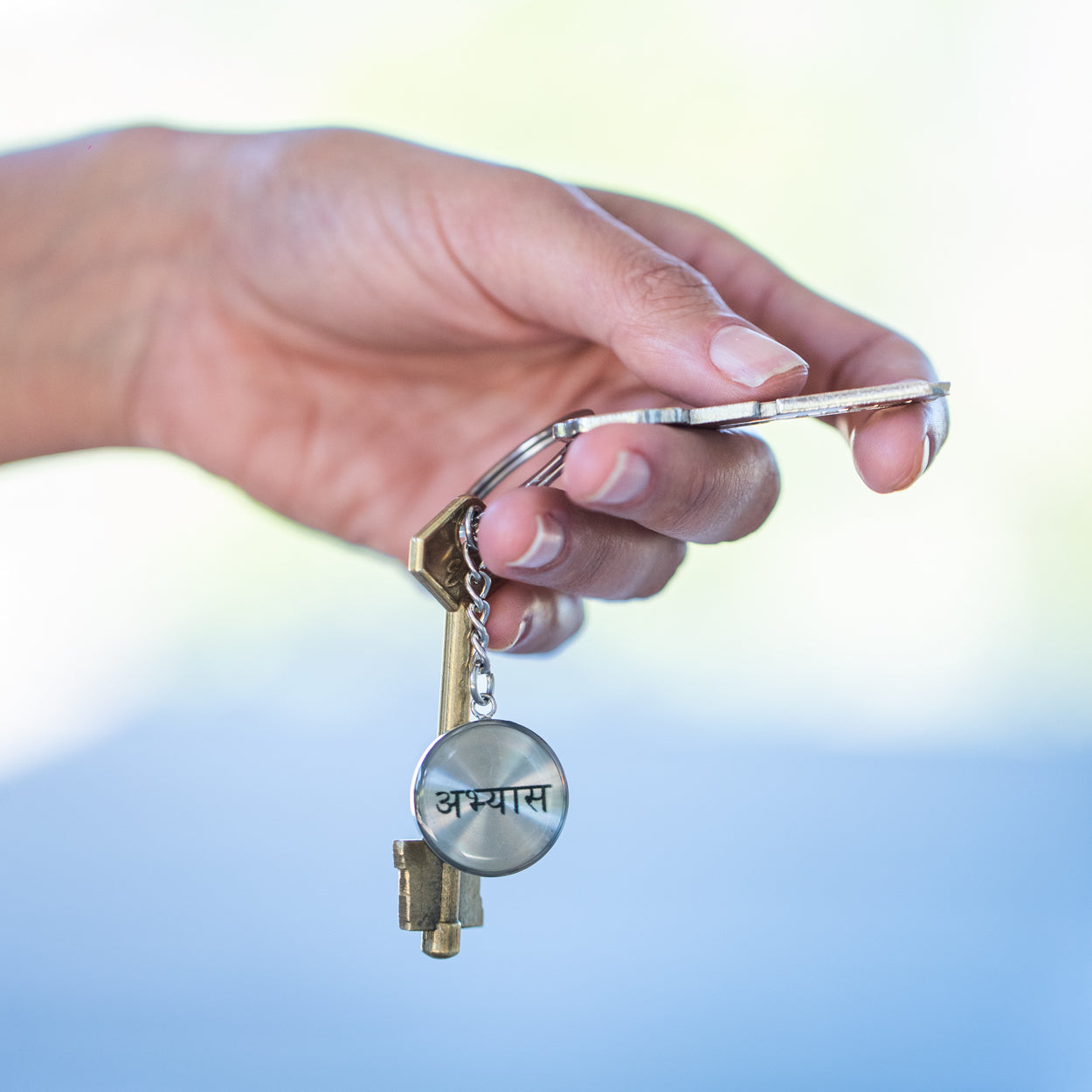 Abhyāsa Sanskrit Circle Luxury Keychain