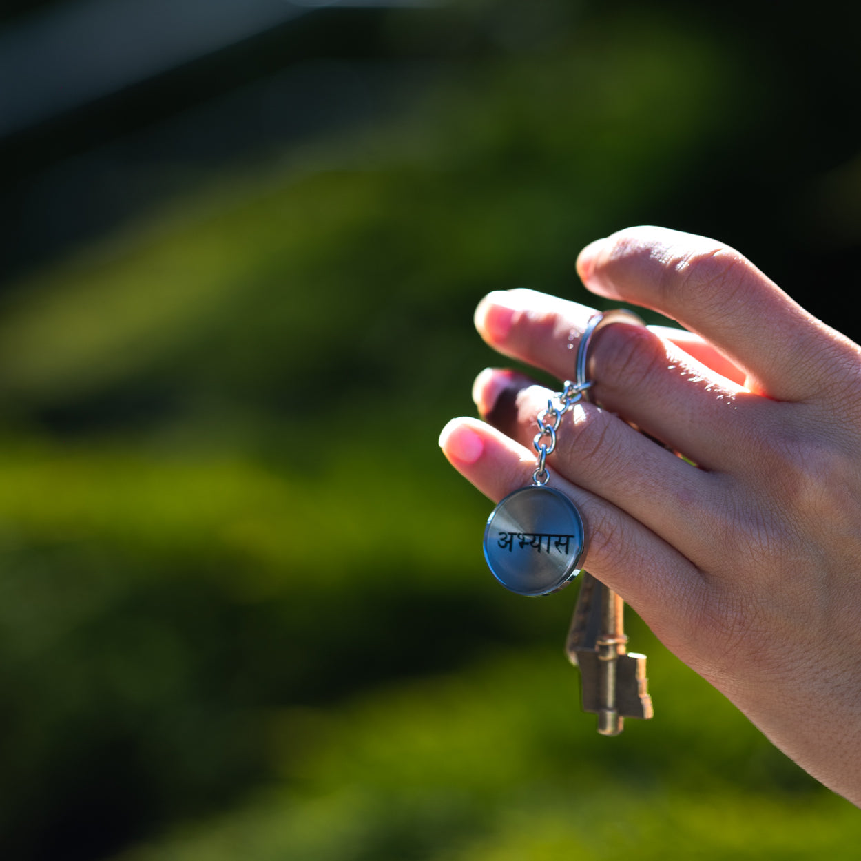 Abhyāsa Sanskrit Circle Luxury Keychain