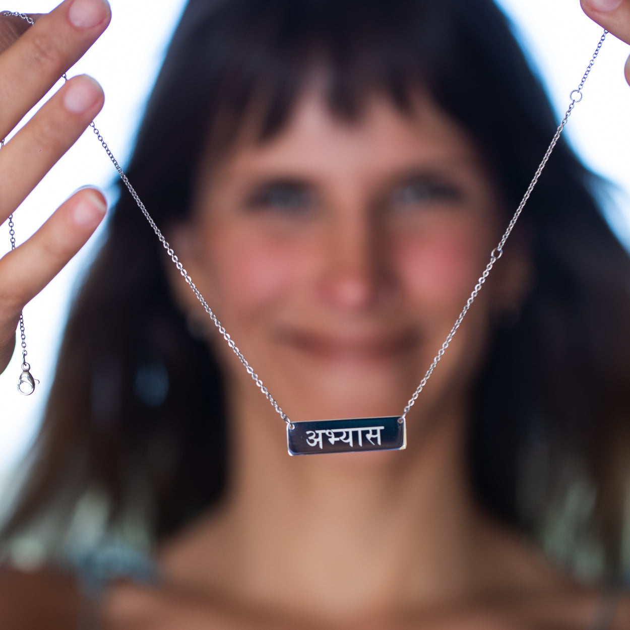 Resilience Horizantal Bar Necklace - Abhyāsa Sanskrit Jewelry Collection