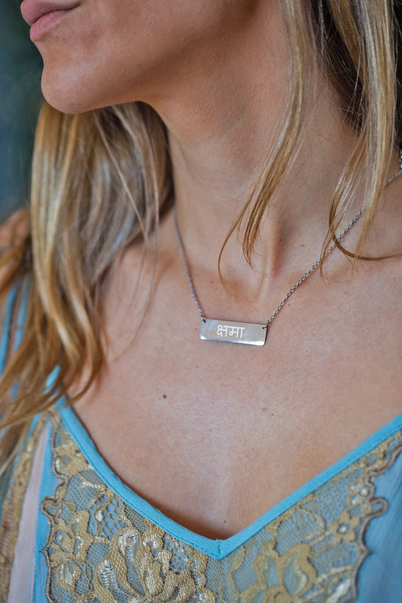 Compassion Horizontal Bar Kshamā Necklace