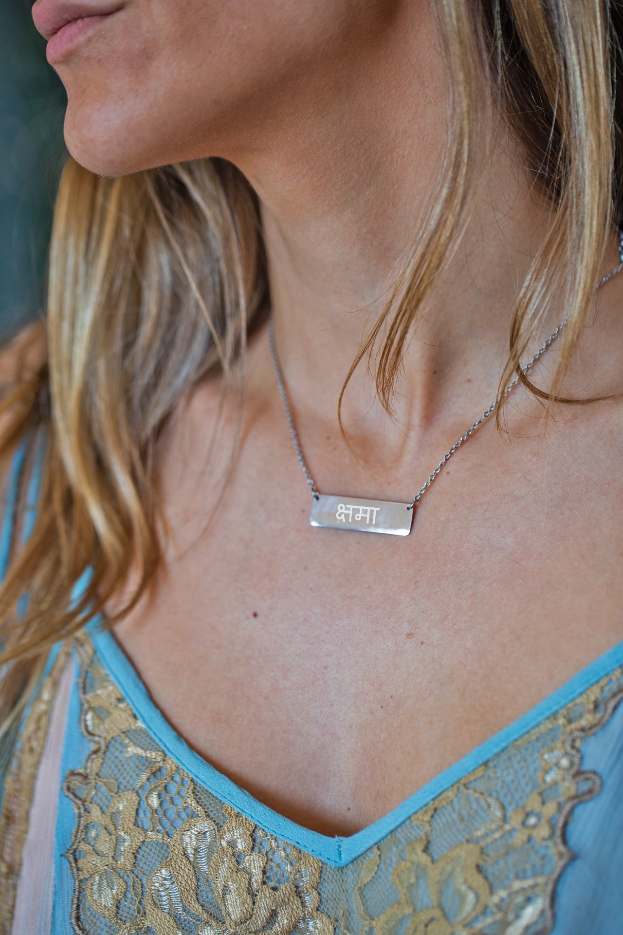 Kshamā Patience Horizontal Bar Necklace