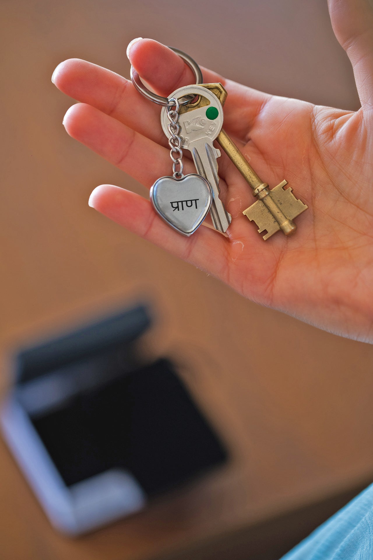 Prāna Breath of Life Sanskrit Heart Luxury Keychain