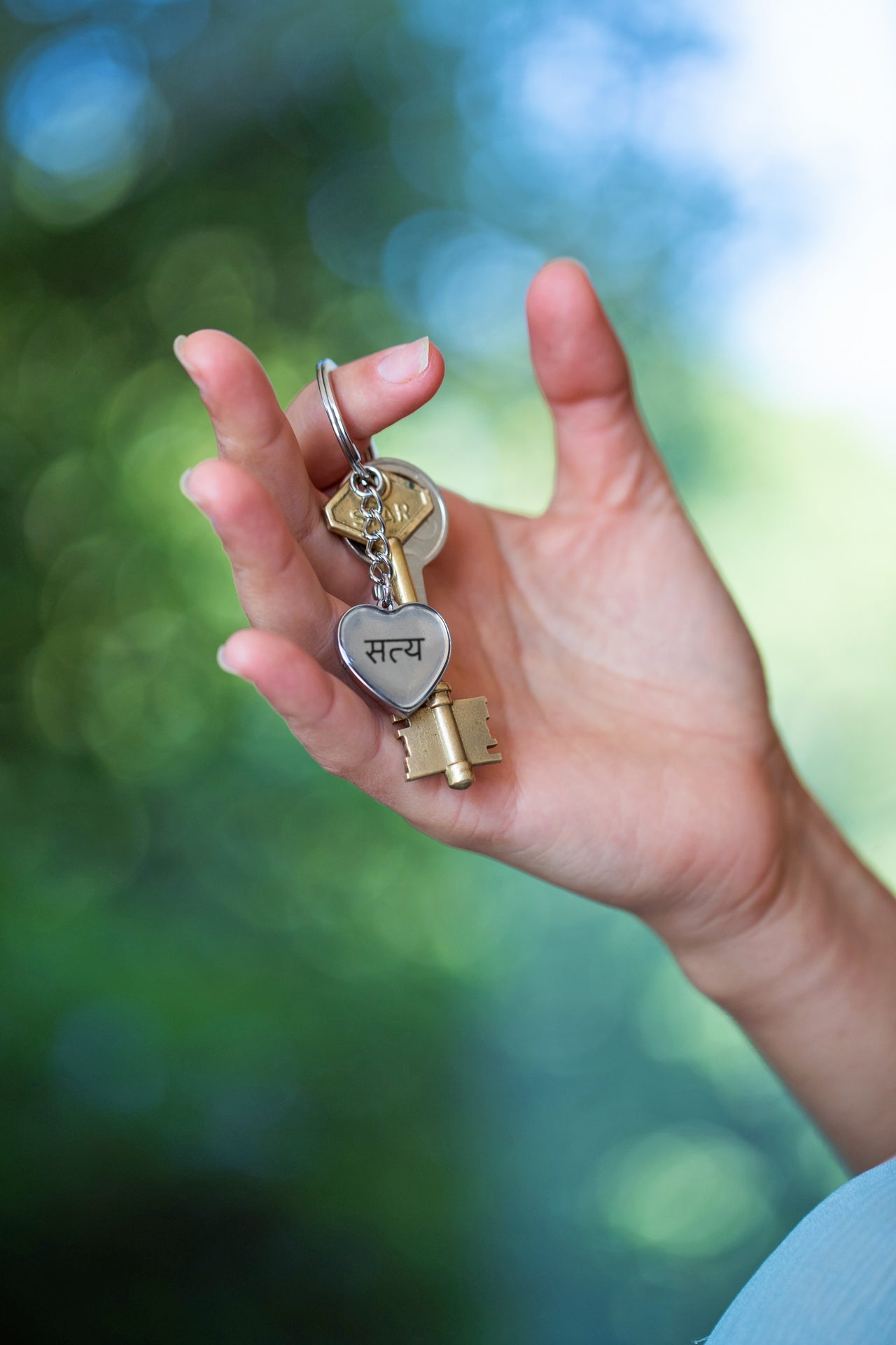Satya Truth Sanskrit Heart Luxury Keychain