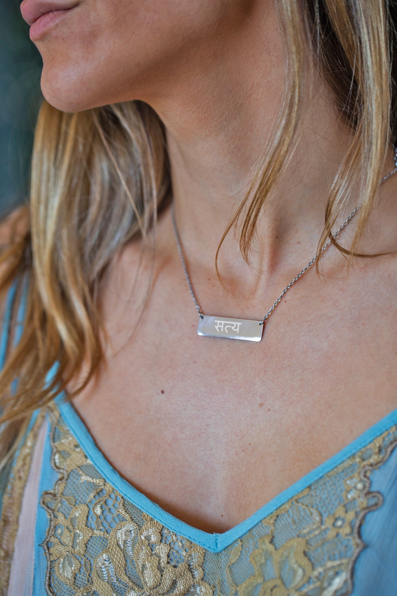 Truth Horizontal Satya Bar Necklace